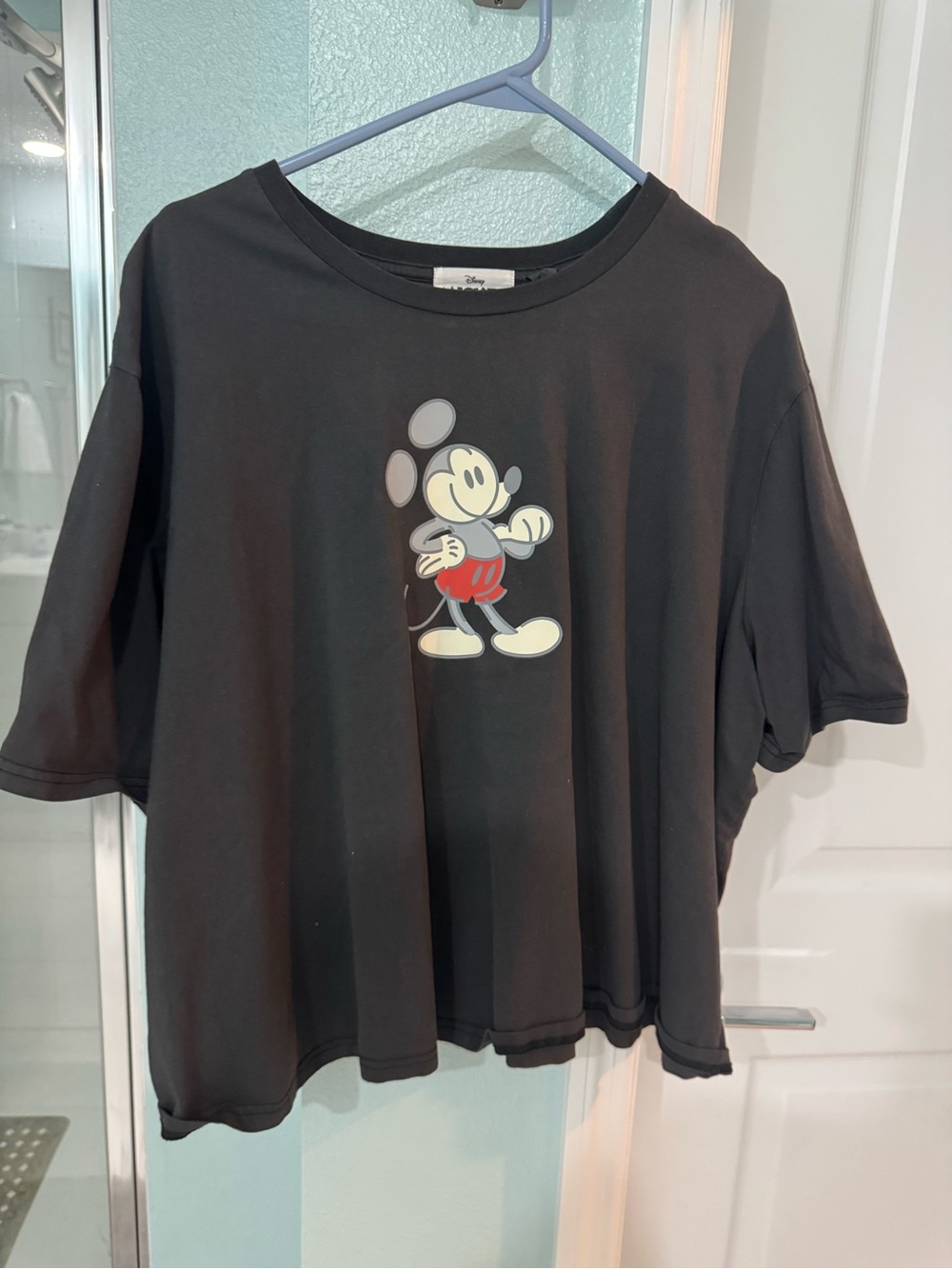 Disney Mickey Mouse Genuine Mousewear Charcoal Cropped Graphic Tee